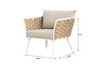 Virasat Outdoor Garden Balcony Sofa Set 3 Seater, 2 Single seater and 1 Center Table Set, Braid & Rope (White + Tan)-VIRASAT FURNITURE & FURNISHING