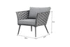 Virasat Outdoor Garden Balcony Sofa Set 3 Seater, 2 Single Seater and 1 Center Table Set, Braid & Rope (Grey)-VIRASAT FURNITURE & FURNISHING