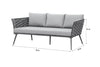 Virasat Outdoor Garden Balcony Sofa Set 3 Seater, 2 Single Seater and 1 Center Table Set, Braid & Rope (Grey)-VIRASAT FURNITURE & FURNISHING