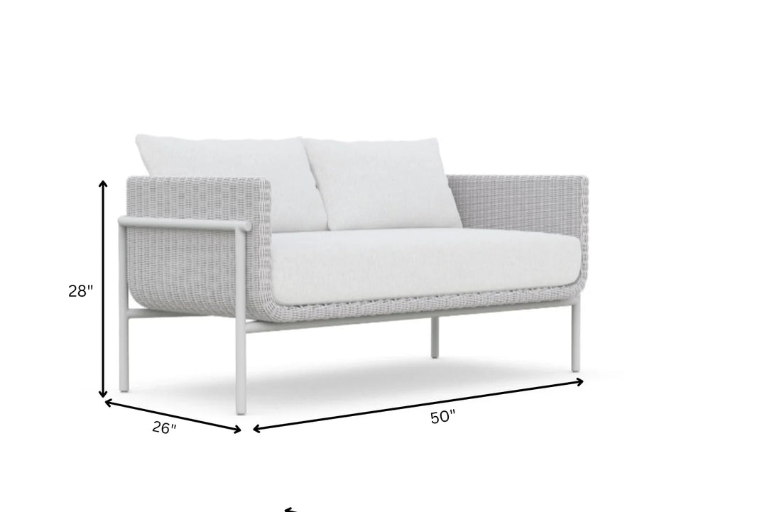 Virasat Kreios Outdoor Garden Balcony Sofa Set 2 Seater, 2 Single seater and 1 Center Table With 1 Side Table Set (White)