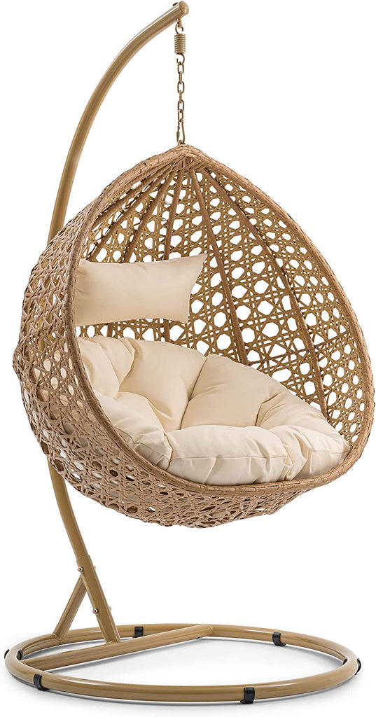 Virasat Single Seater Hanging Swing With Stand For Balcony, Garden-VIRASAT FURNITURE & FURNISHING