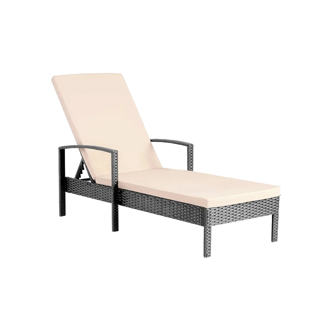Virasat Outdoor Swimming Poolside Lounger Black-VIRASAT FURNITURE & FURNISHING