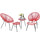 Virasat Outdoor Patio Seating Set 2 Chairs 2 Ottoman and Table Set (Red)-VIRASAT FURNITURE & FURNISHING