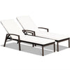 Virasat Outdoor Swimming Poolside Lounger Set of 2 Brown-VIRASAT FURNITURE & FURNISHING