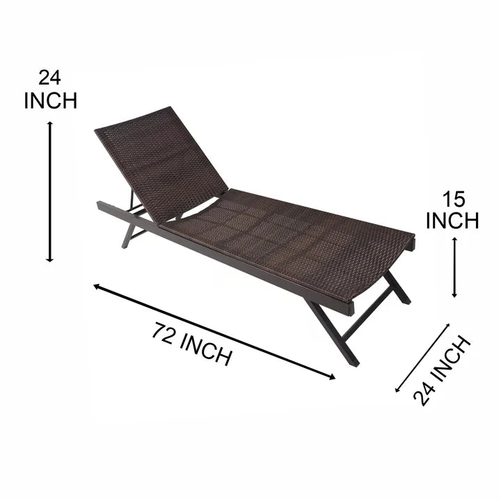 Virasat Outdoor Swimming Poolside Lounger Brown-VIRASAT FURNITURE & FURNISHING