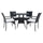 Virasat Outdoor Patio Seating Set 4 Chairs and 1 Table Set (Black)-VIRASAT FURNITURE & FURNISHING