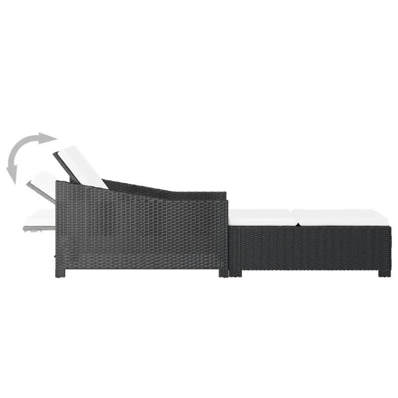 Virasat Outdoor Swimming Poolside Lounger Black-VIRASAT FURNITURE & FURNISHING
