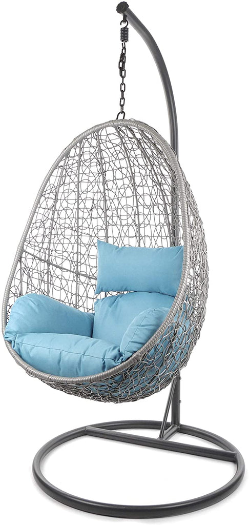 Virasat Single Seater Hanging Swing With Stand For Balcony , Garden Swing (Dark Grey)-VIRASAT FURNITURE & FURNISHING