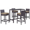 Virasat Outdoor Patio Bar Sets 4 Chairs and 1 Table (Dark Brown)-VIRASAT FURNITURE & FURNISHING