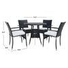 Virasat Outdoor Patio Seating Set 4 Chairs and 1 Table Set (Black)-VIRASAT FURNITURE & FURNISHING