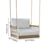 VIRASAT FURNITURE ULEK SINGLE SEATER HANGING SWING WITHOUT STAND FOR BALCONY & GARDEN SWING (WHITE + TAN) BRAIDED & ROPE