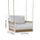 VIRASAT FURNITURE ULEK SINGLE SEATER HANGING SWING WITHOUT STAND FOR BALCONY & GARDEN SWING (WHITE + TAN) BRAIDED & ROPE