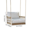 Virasat Single Seater Hanging Swing Without Stand For Balcony, Garden Swing (White + Tan) Braided & Rope-VIRASAT FURNITURE & FURNISHING