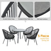 Virasat Outdoor Patio Seating Set 4 Chairs and 1 Table Set Black-VIRASAT FURNITURE & FURNISHING
