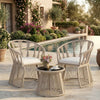 VIRASAT FURNITURE Outdoor Rope 3-Piece Patio Set (Beige & Off-White)