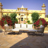 VIRASAT FURNITURE OUTDOOR ROPE SOFA SET 7-SEATER WITH OTTOMANS (BEIGE & OFF-WHITE)