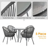 Virasat Outdoor Patio Seating Set 4 Chairs and 1 Table Set (Grey)-VIRASAT FURNITURE & FURNISHING