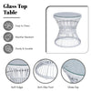 VIRASAT FURNITURE Outdoor Wicker Patio Set with Glass Top Table