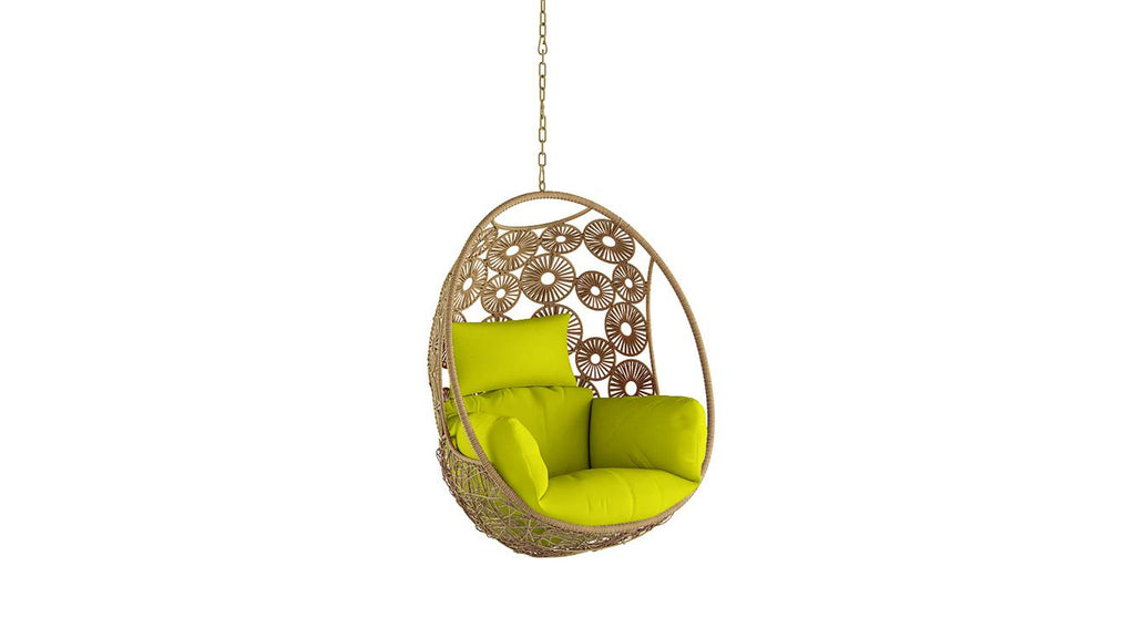 Virasat Single Seater Hanging Swing Without Stand For Balcony , Garden Swing (Honey)-VIRASAT FURNITURE & FURNISHING