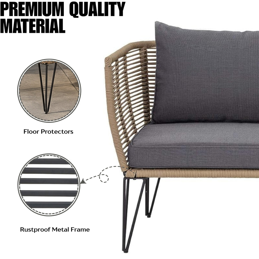 VIRASAT FURNITURE 2 SEATER PIECE OUTDOOR ROPE LOVESEAT SOFA