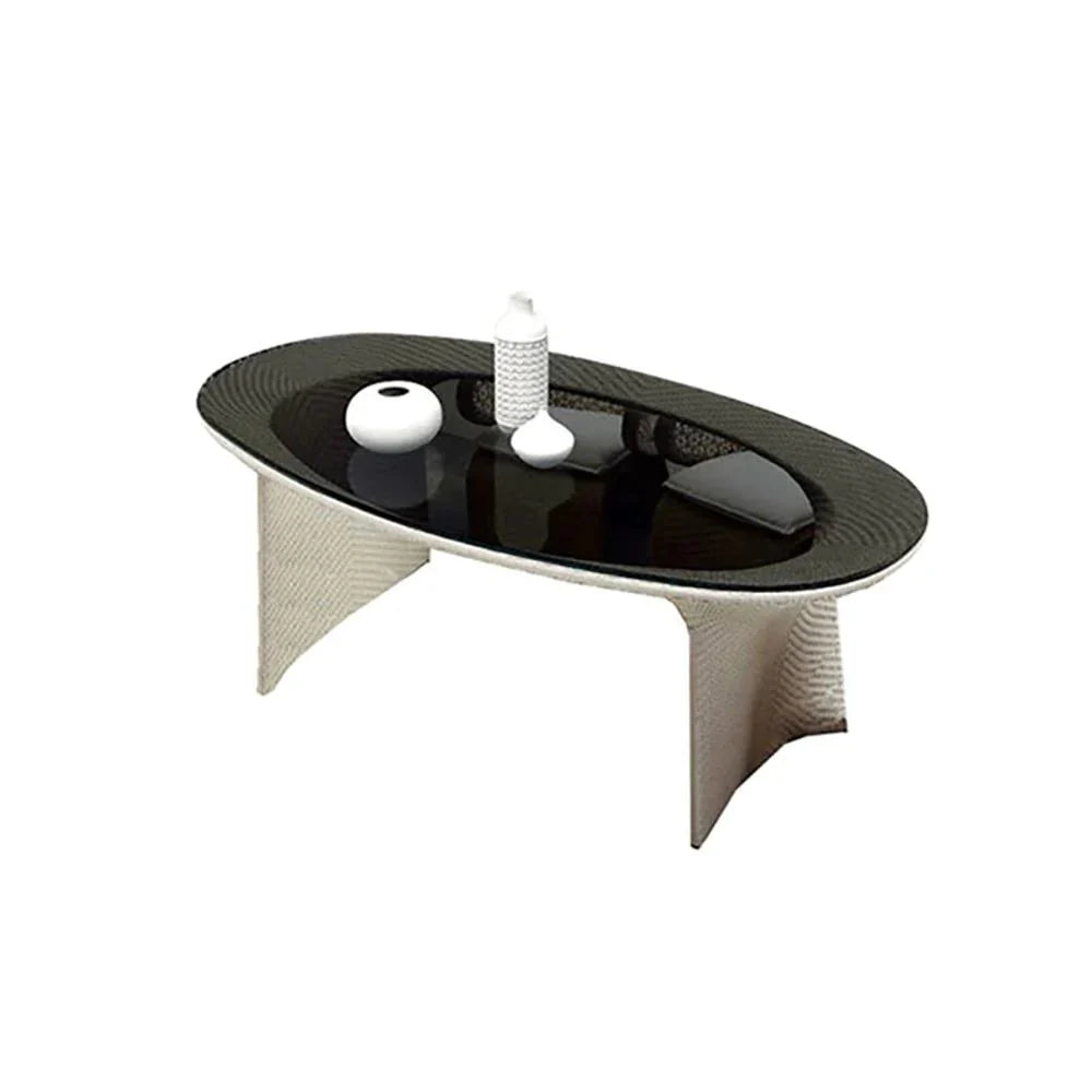 Virasat Outdoor Patio Seating Set 6 Chairs and 1 Table Set (Tan + White)-VIRASAT FURNITURE & FURNISHING