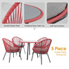 Virasat Patio Seating Set 4 Chairs and 1 Table Set (Light Red)-VIRASAT FURNITURE & FURNISHING