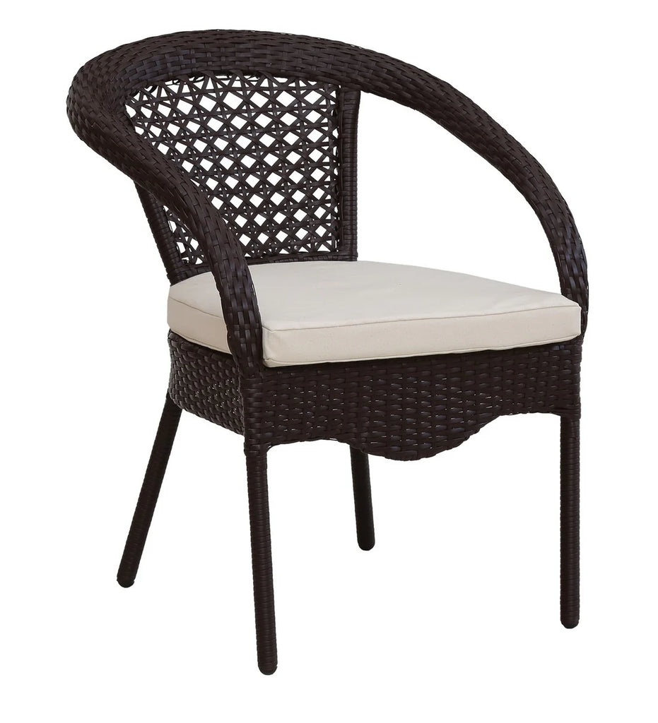 Virasat Outdoor Patio Seating Set 4 Chairs and 1 Table Set (Dark Brown)-VIRASAT FURNITURE & FURNISHING