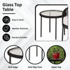 VIRASAT FURNITURE 3 Piece Outdoor Rope Bistro Set (Black & White)