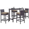 Virasat Outdoor Patio Bar Sets 4 Chairs and 1 Table (Dark Brown)-VIRASAT FURNITURE & FURNISHING