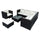 Virasat Outdoor Garden Balcony Sofa Set 5 Seater, Single seater With 1 Ottoman and 1 Center Table Set (Black + White)-VIRASAT FURNITURE & FURNISHING
