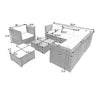 Virasat Outdoor Garden Balcony Sofa Set 6 Seater, Single Seater With 1 Ottoman and 1 Center Table Set (Brown + White)-VIRASAT FURNITURE & FURNISHING