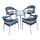 Virasat Outdoor Patio Seating Set 4 Chairs and 1 Table Set (Sky Blue) Braided & Rope-VIRASAT FURNITURE & FURNISHING