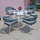 Virasat Outdoor Patio Seating Set 4 Chairs and 1 Table Set (Sky Blue) Braided & Rope-VIRASAT FURNITURE & FURNISHING