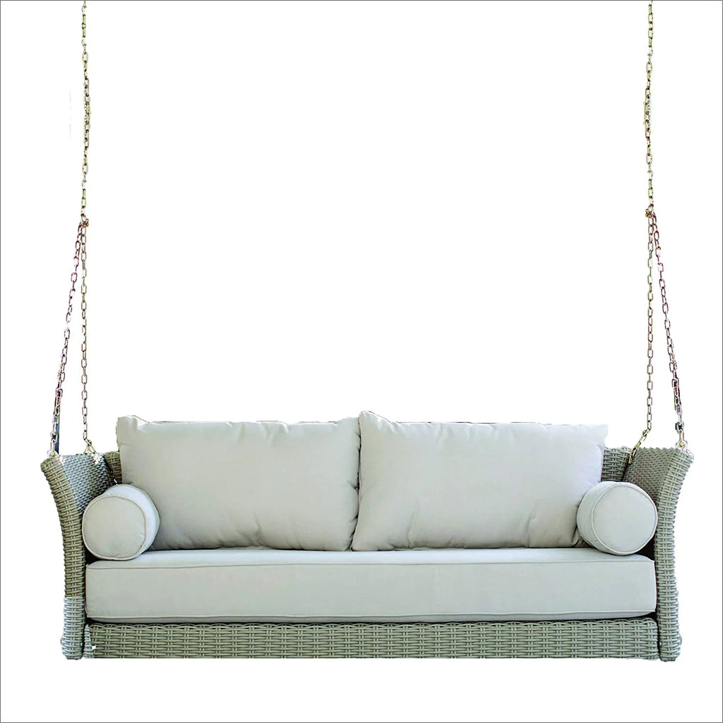 Virasat Double Seater Hanging Swing Without Stand For Balcony, Garden Swing (Beige)-VIRASAT FURNITURE & FURNISHING
