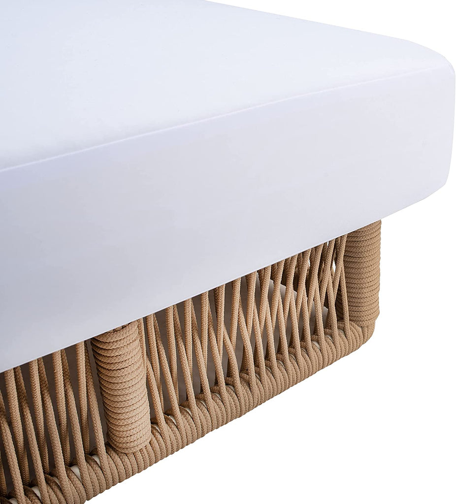 Virasat Outdoor Swimming Poolside Lounger (Tan) Braided & Rope-VIRASAT FURNITURE & FURNISHING