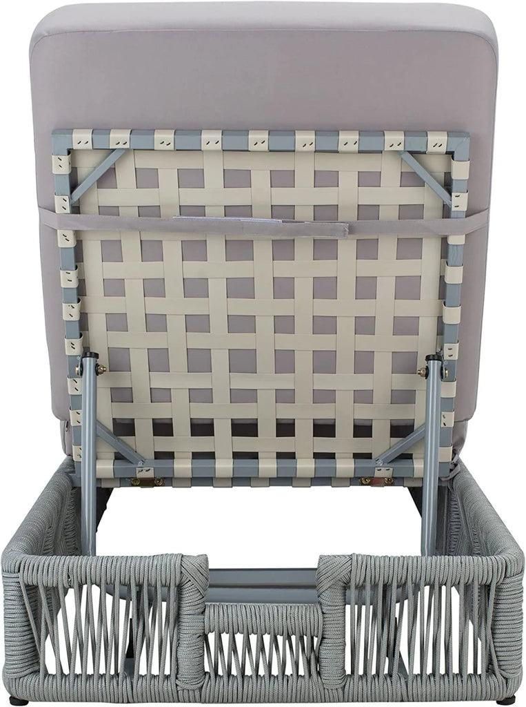 Virasat Outdoor Swimming Poolside Lounger (Grey) Braided & Rope-VIRASAT FURNITURE & FURNISHING