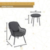 Virasat Outdoor Patio Seating Set 2 Chairs and 1 Table Set (Dark Grey) Braided & Rope-VIRASAT FURNITURE & FURNISHING