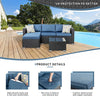 Virasat Outdoor Patio Sofa Set 3 Seater, 1 ottoman and 1 Center Table Set (Black + Navy Blue)-VIRASAT FURNITURE & FURNISHING