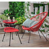 Virasat Outdoor Patio Seating Set 2 Chairs 2 Ottoman and Table Set (Red)-VIRASAT FURNITURE & FURNISHING