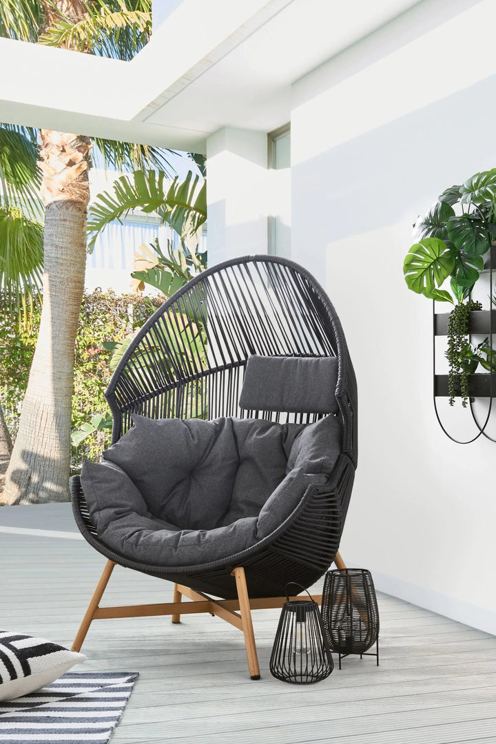 Virasat Olivo Single Seater Swing Basket For Balcony & Garden (Black)