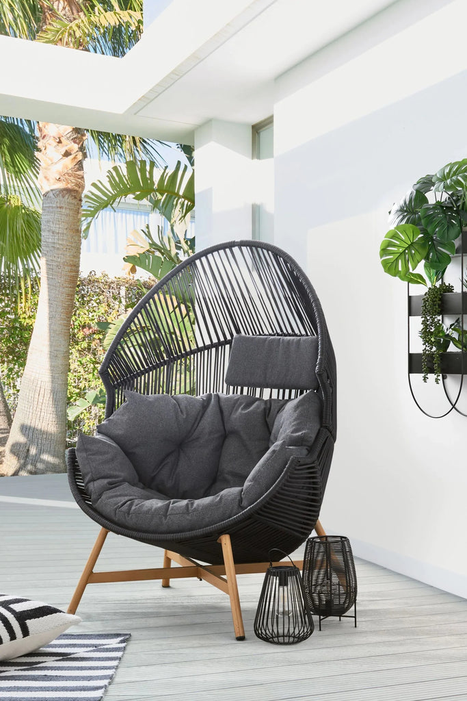 Virasat Single Seater Swing Basket For Balcony & Garden (Black)-VIRASAT FURNITURE & FURNISHING