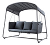 Virasat Three Seater Hanging Swing With Stand Black-VIRASAT FURNITURE & FURNISHING