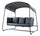 Virasat Three Seater Hanging Swing With Stand Black-VIRASAT FURNITURE & FURNISHING