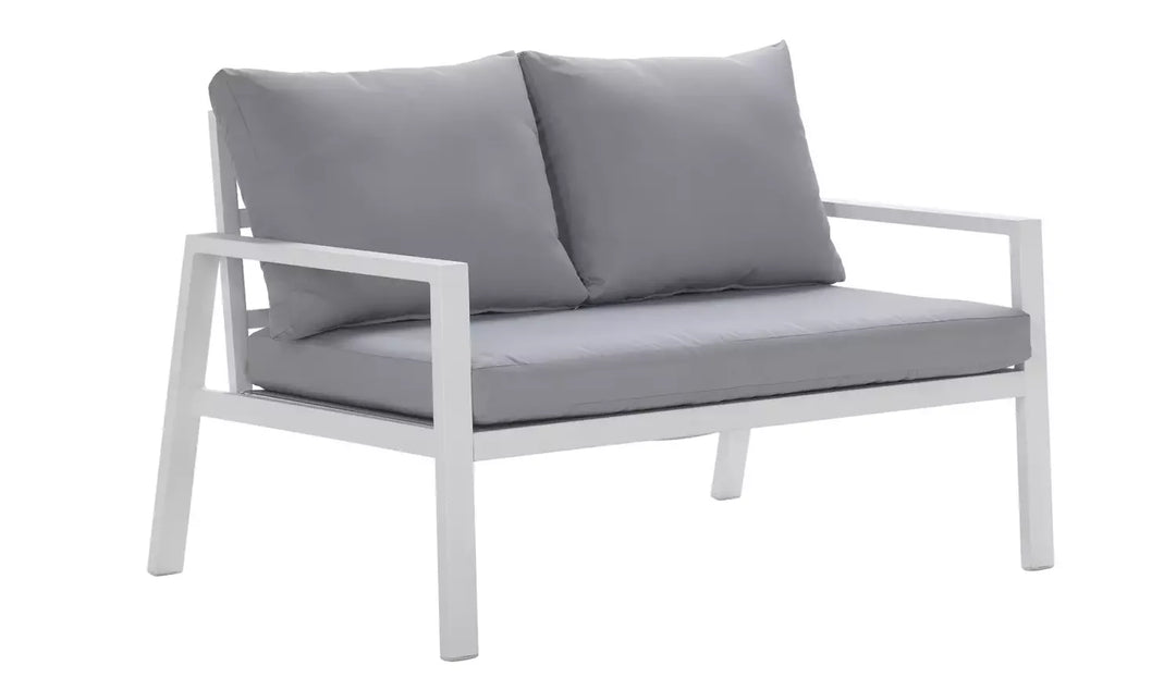 Virasat Dona Outdoor Sofa Set 2 Seater, 2 Single seater and 1 Center Table (White + Grey)