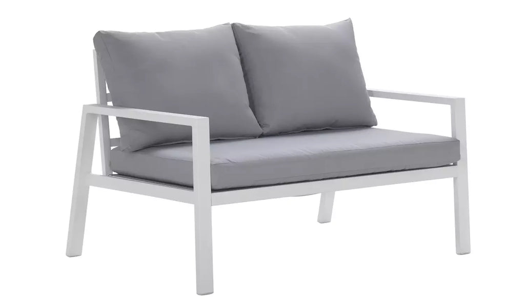 Virasat Outdoor Sofa Set 2 Seater, 2 Single Seater and 1 Center Table (White + Grey)-VIRASAT FURNITURE & FURNISHING