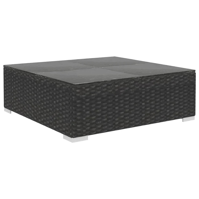 Virasat Outdoor Swimming Poolside Lounger With 1 Side Table Black Grey-VIRASAT FURNITURE & FURNISHING