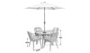 Virasat Outdoor Patio Seating Set 4 Chairs and 1 Table Set (Tan) Braided & Rope.-VIRASAT FURNITURE & FURNISHING