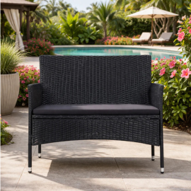 Virasat Outdoor 2 Seater Sofa Black Stylish Comfort