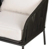 VIRASAT FURNITURE 3 Piece Outdoor Rope Bistro Set (Black & White)