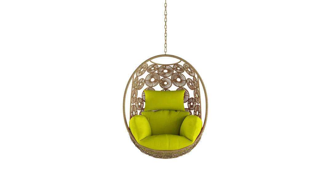 Virasat Clemente Single Seater Hanging Swing Without Stand For Balcony , Garden Swing (Honey)